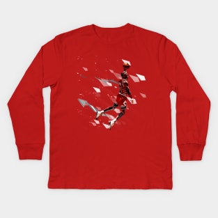 Micheal Jordan Abstract Poly Art Kids Long Sleeve T-Shirt